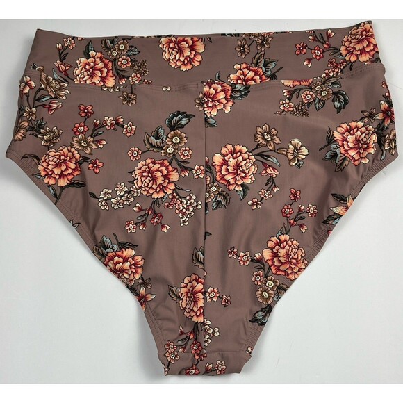 Skinny Dippers Miraclesuit Bikini High Waist Bottoms Floral XL Cottage Core New - Picture 2 of 6